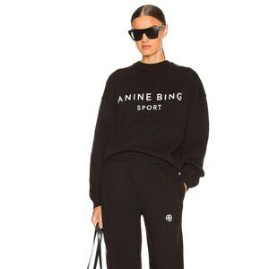 Anine Bing Sport Evan Sweatshirt Black Size L, Large